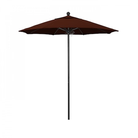 California Umbrella 7.5' Black Aluminum Market Patio Umbrella, Pacifica Brick 194061335000